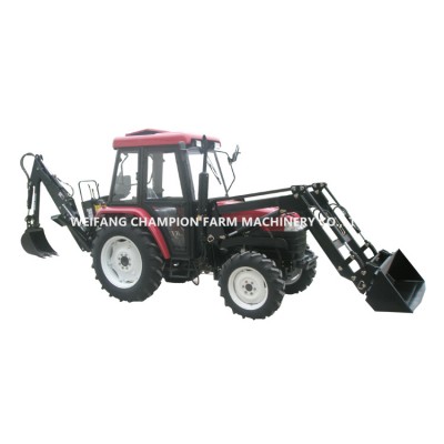 china cheap 60hp 4wd 4X4  farm tractor with front end loader and backhoe